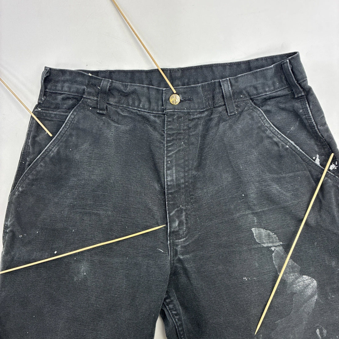 Carhartt Canvas Carpenter Work Pants Size 36 X 36 Black