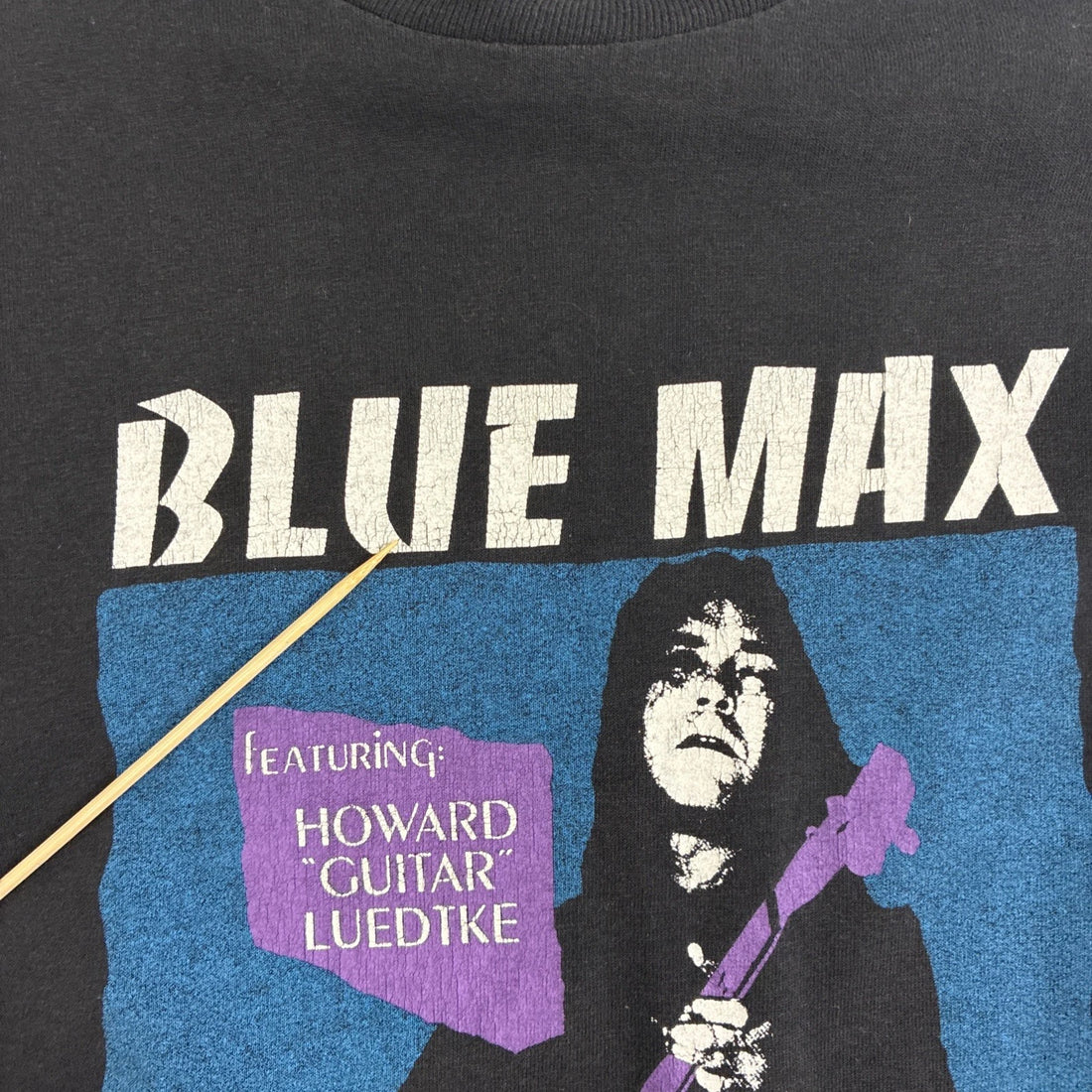 Vintage Blue Max Howard Guitar Luedtke T-Shirt Size Large