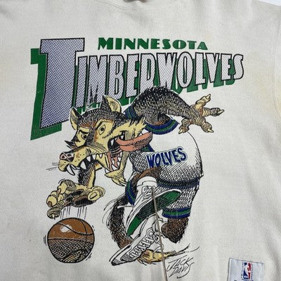 Vintage Minnesota Timberwolves Nutmeg Crewneck Sweatshirt Size XL 90s NBA