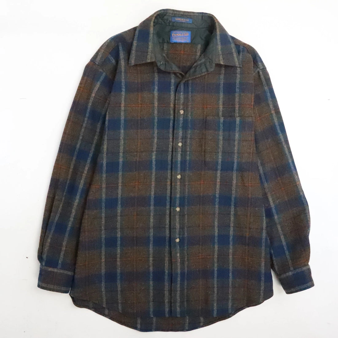 Vintage Pendleton Wool Lodge Button Up Shirt Size Large Plaid