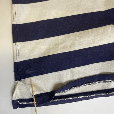 Vintage Polo Ralph Lauren Rugby Shirt Size Large Striped Denim Collar