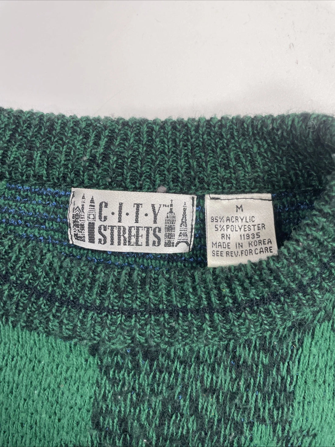 Vintage City Streets Abstract Crewneck Sweater Size Medium