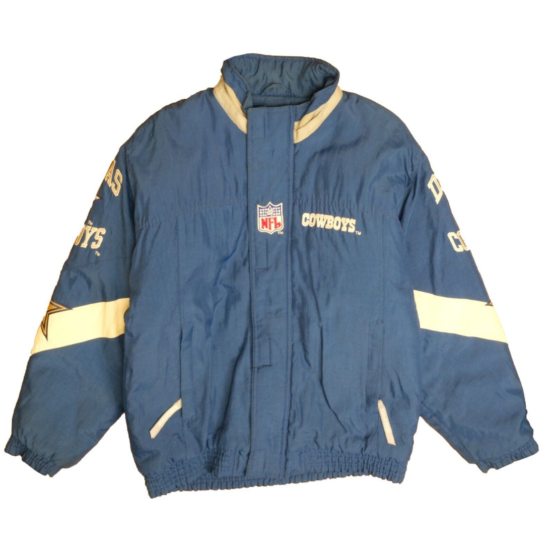 Vintage Dallas Cowboys Starter Puffer Jacket Size Large Blue 90s NFL