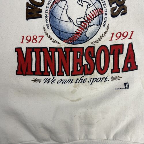 Vintage Minnesota Twins Crewneck Sweatshirt Size Large 1991 90s MLB