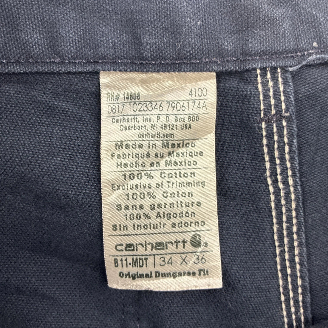 Carhartt Carpenter Utility Work Pants Size 34 X 36 B11 MDT Blue