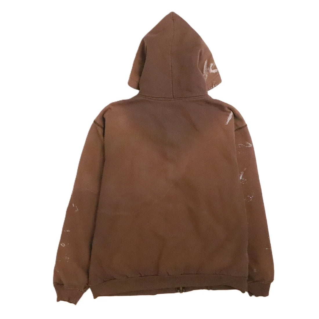 Carhartt Thermal Lined Zip Sweatshirt Hoodie Large Paint Splatter Distressed