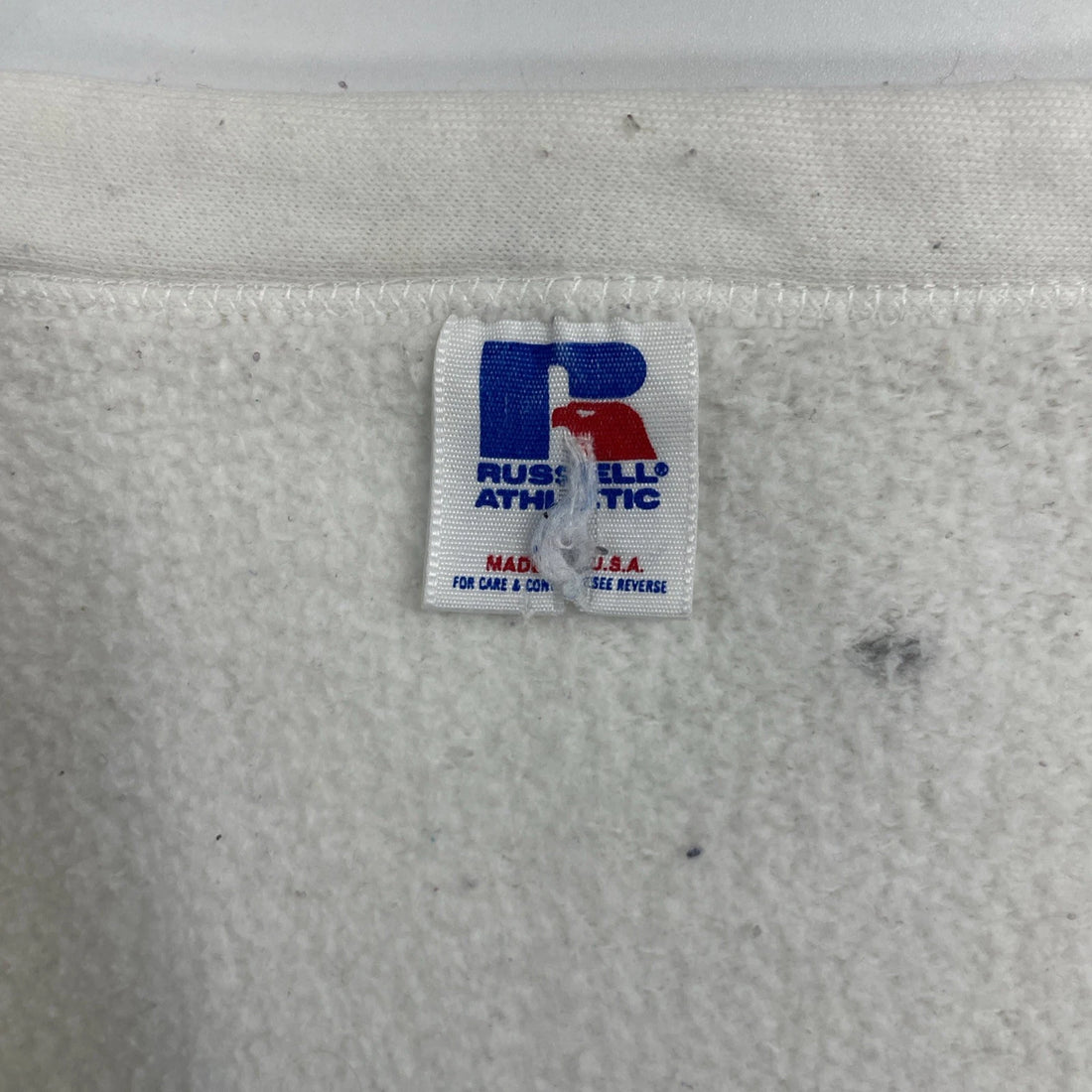 Vintage Russell Athletic Cardigan Sweatshirt Size Large White 90s