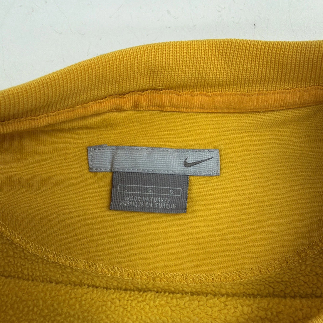 Vintage Nike Crewneck Sweatshirt Size Large Yellow Embroidered Swoosh