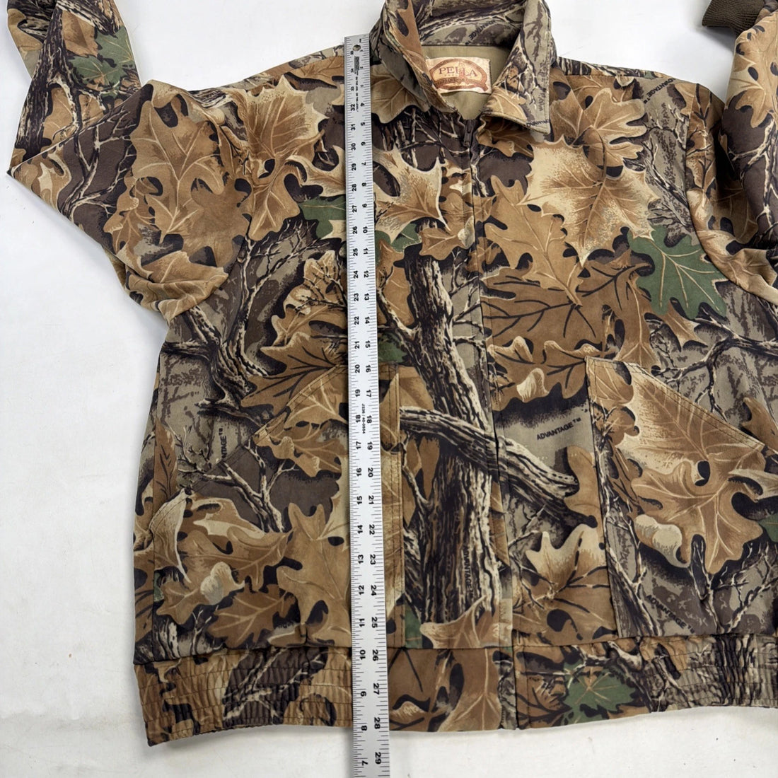 Vintage Pella Advantage Camo Bomber Jacket Size XL