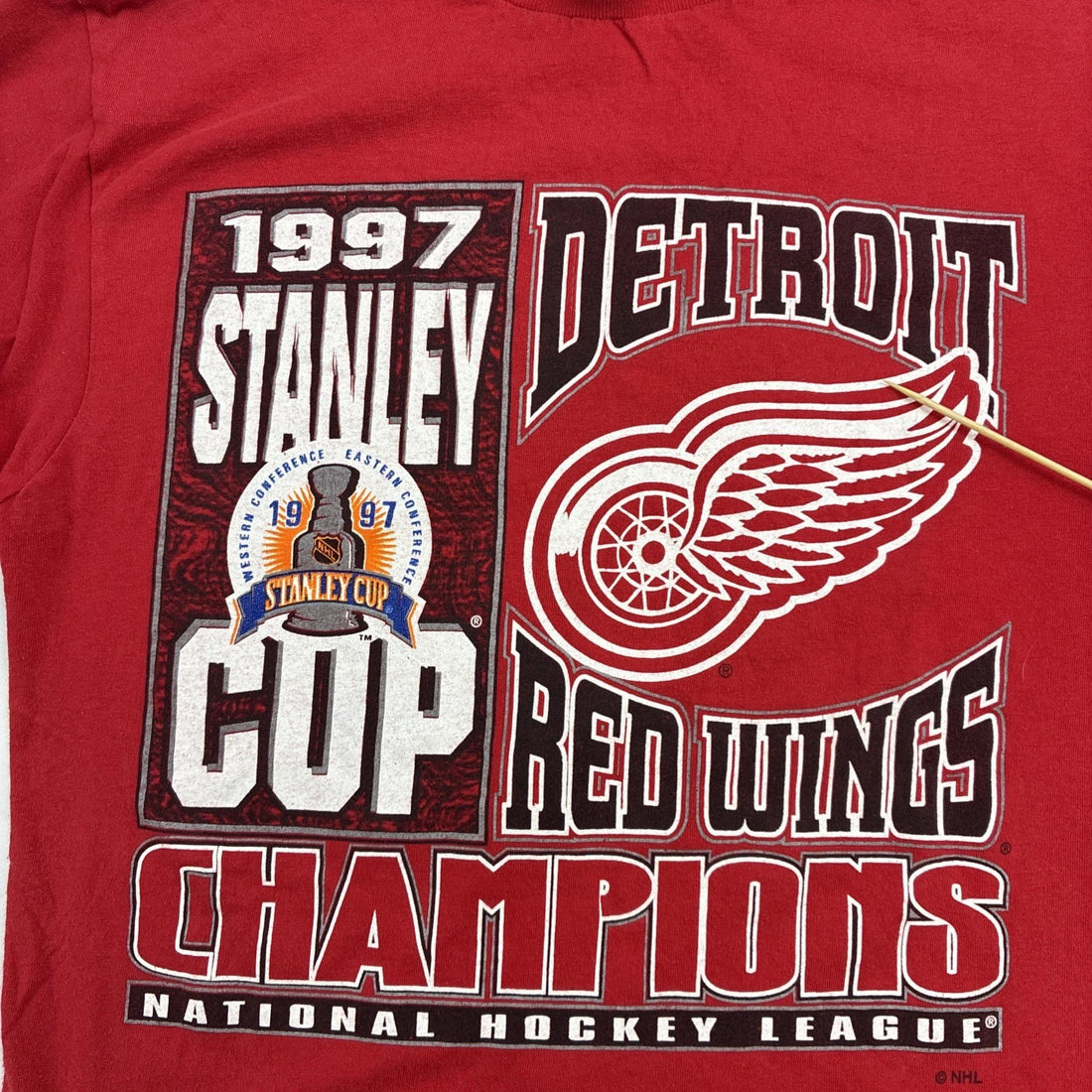 Vintage Detroit Red Wings Stanley Cup Champs T-Shirt Size Large 1997 90s NHL