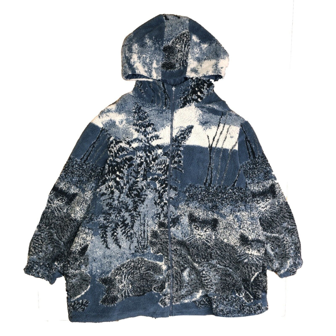 Vintage Winter Forest Reversible Fleece Jacket Size 3XL Nature AOP