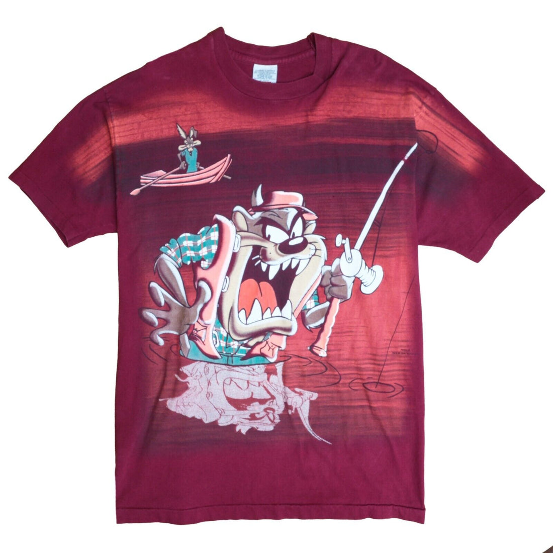 Vintage Taz Fishing Looney Tunes T-Shirt Size XL Cartoon 1991 90s –  Throwback Vault