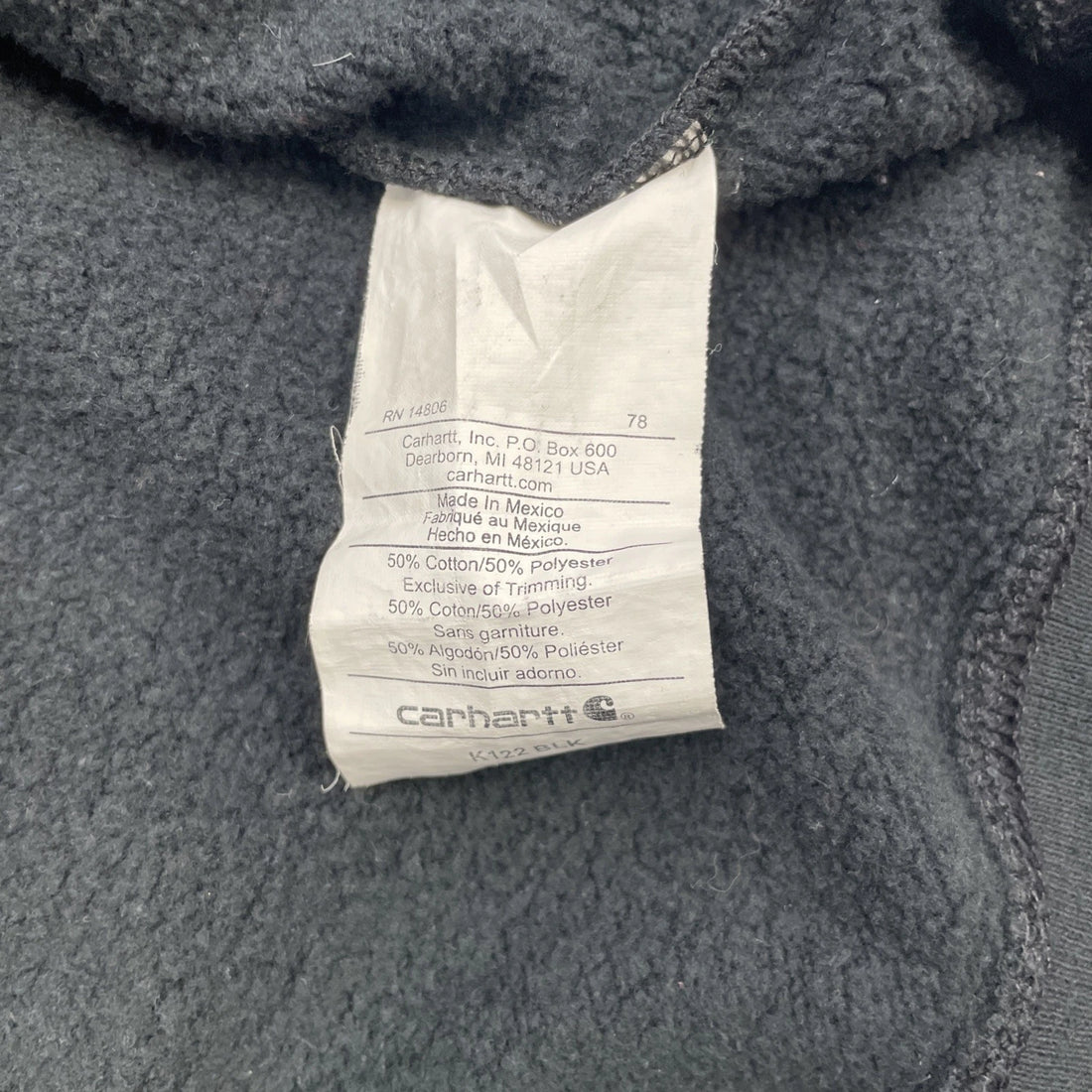 Carhartt Full Zip Sweatshirt Hoodie Size 2XL Black