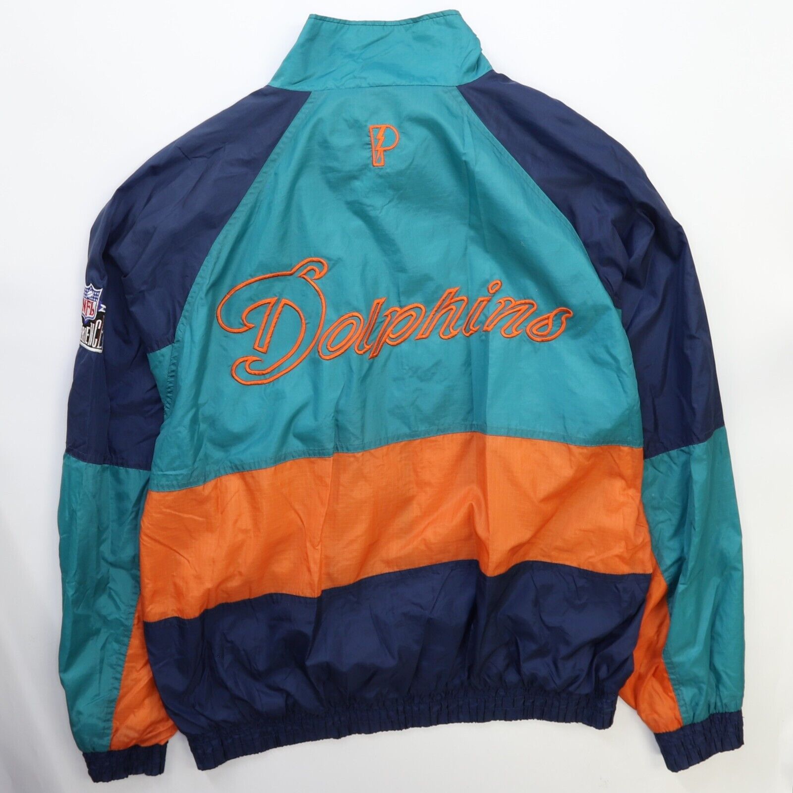 Vintage Miami Dolphins Pro Player Windbreaker Light Jacket Size XL 90s Throwback Vault