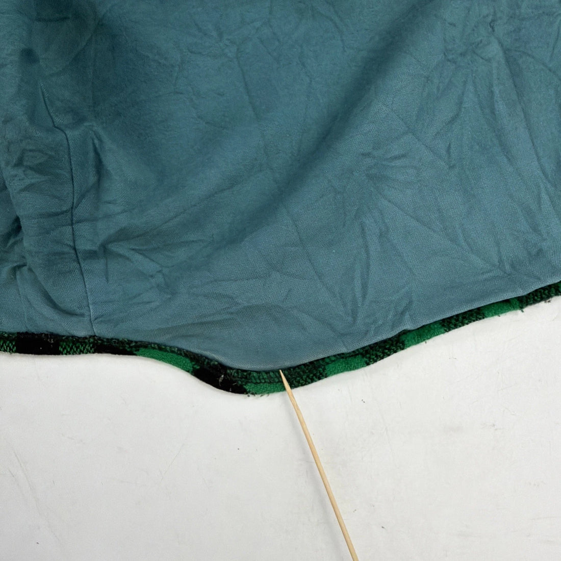 Vintage Johnson Woolen Mills Wool Vest Jacket Size Large Green Buffalo Plaid