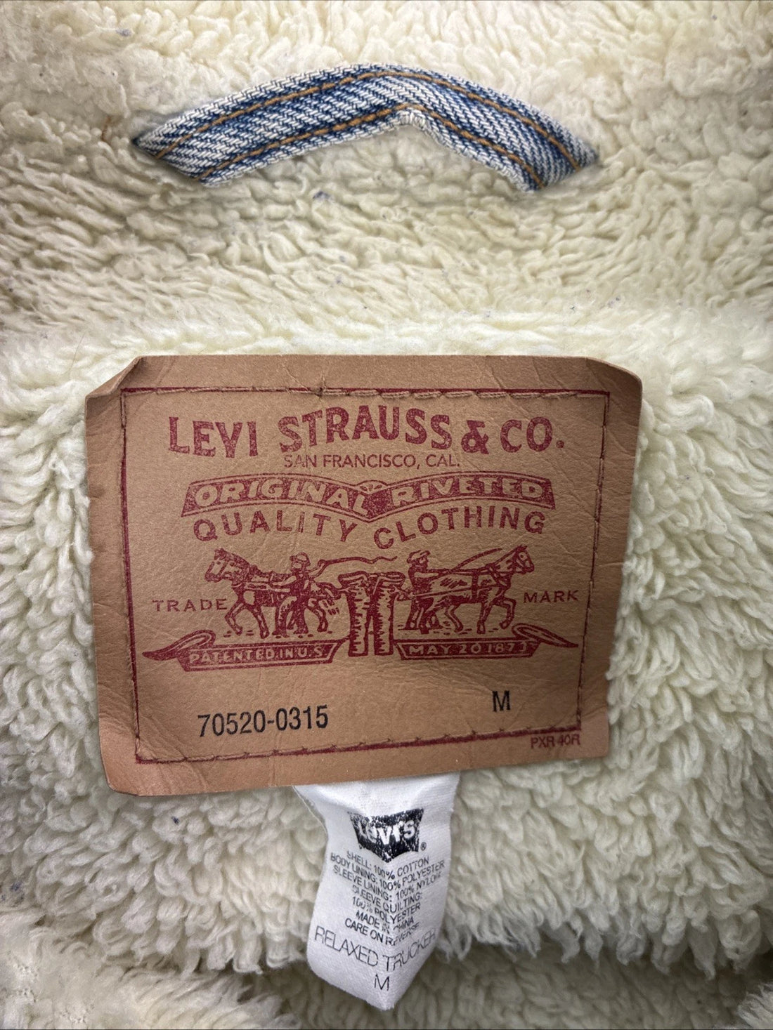 Levi's Sherpa Lined Denim Trucker Jacket Size Medium