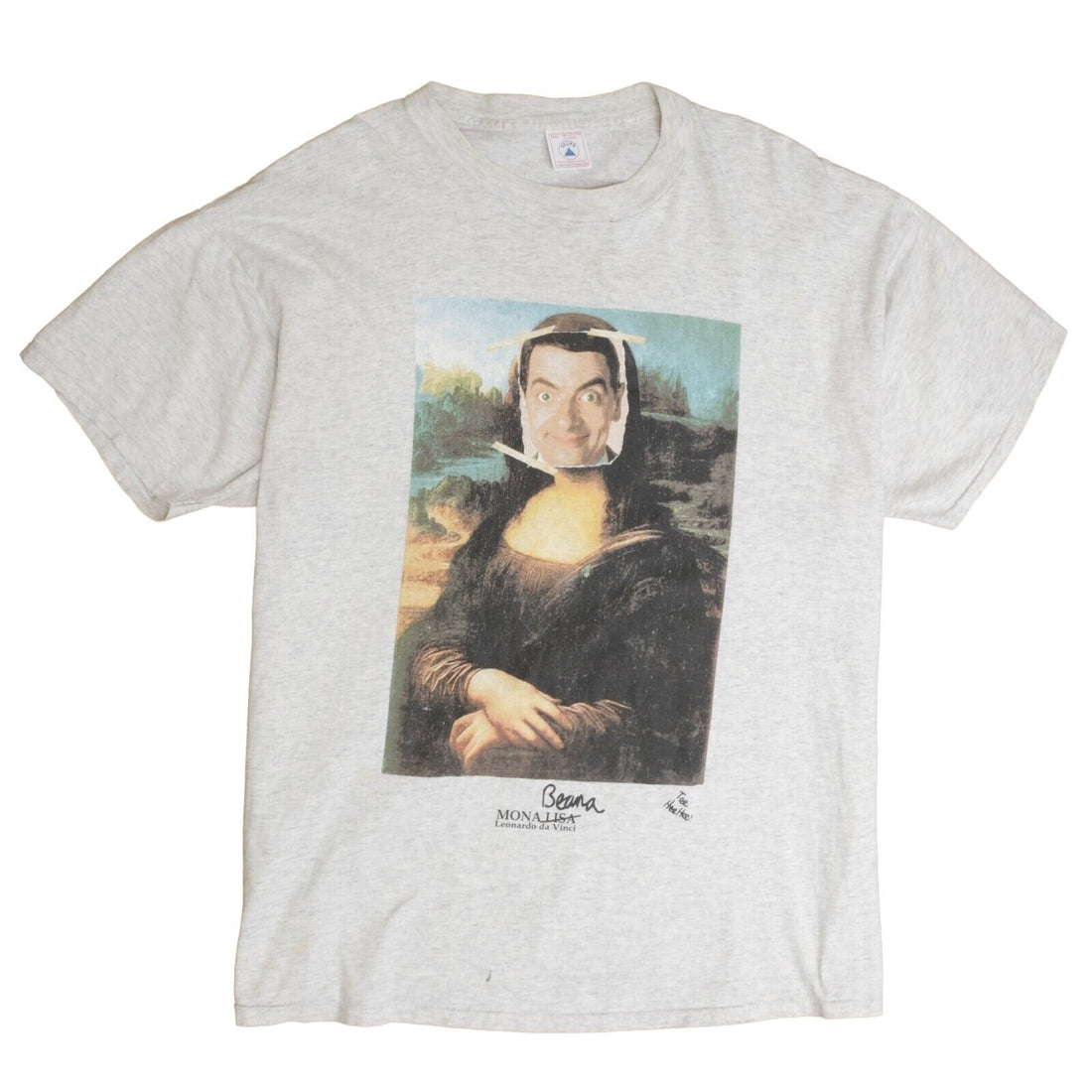 Vintage Mr Bean Mona Lisa Art Parody T-Shirt Size 2XL 90s