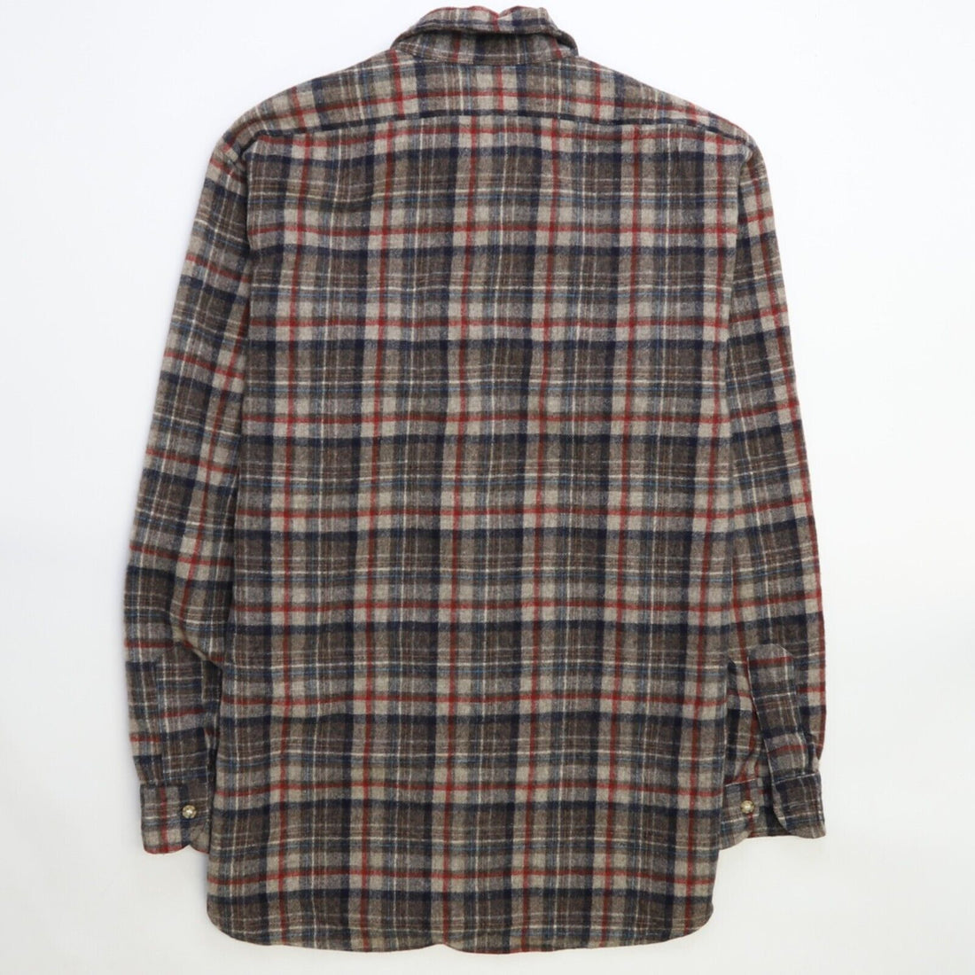 Vintage Pendleton Wool Lodge Button Up Shirt Size Large Long Plaid