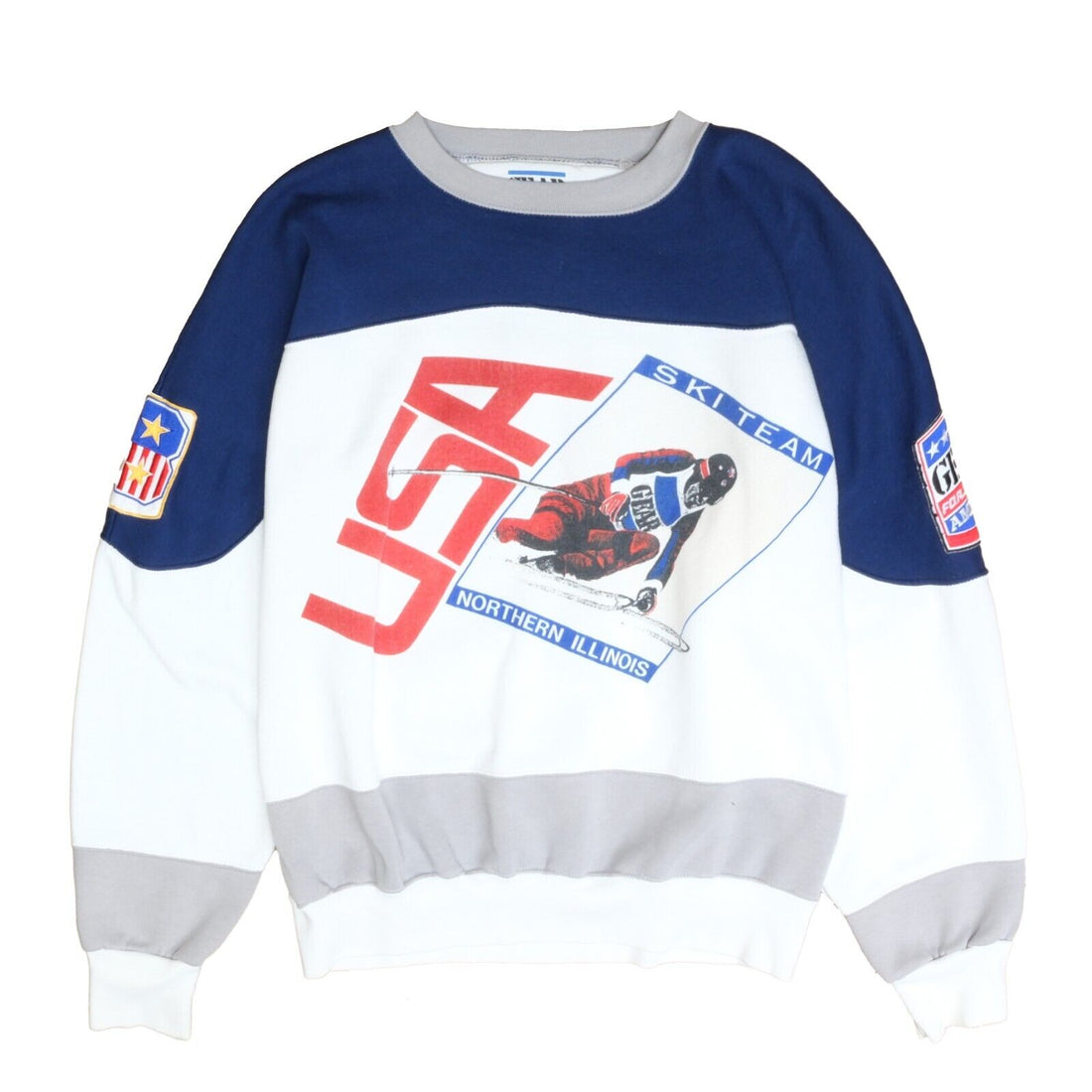 Vintage Team USA National Northern Illinois Ski Team Sweatshirt Size Large 90s