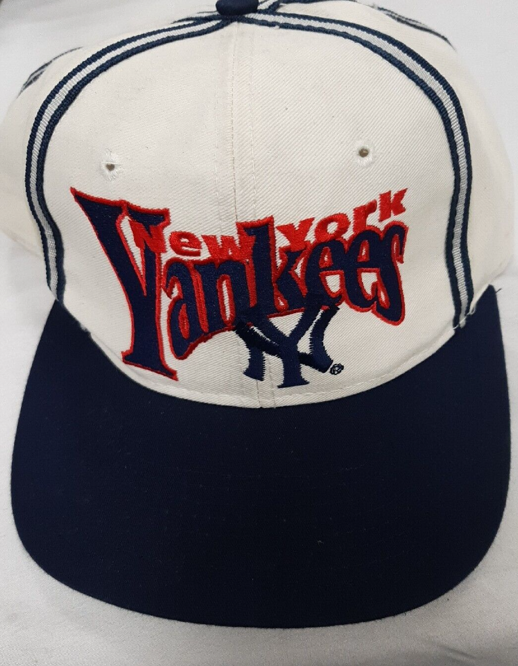 Vintage New York Yankees The Game Snapback Hat OSFA White 90s MLB