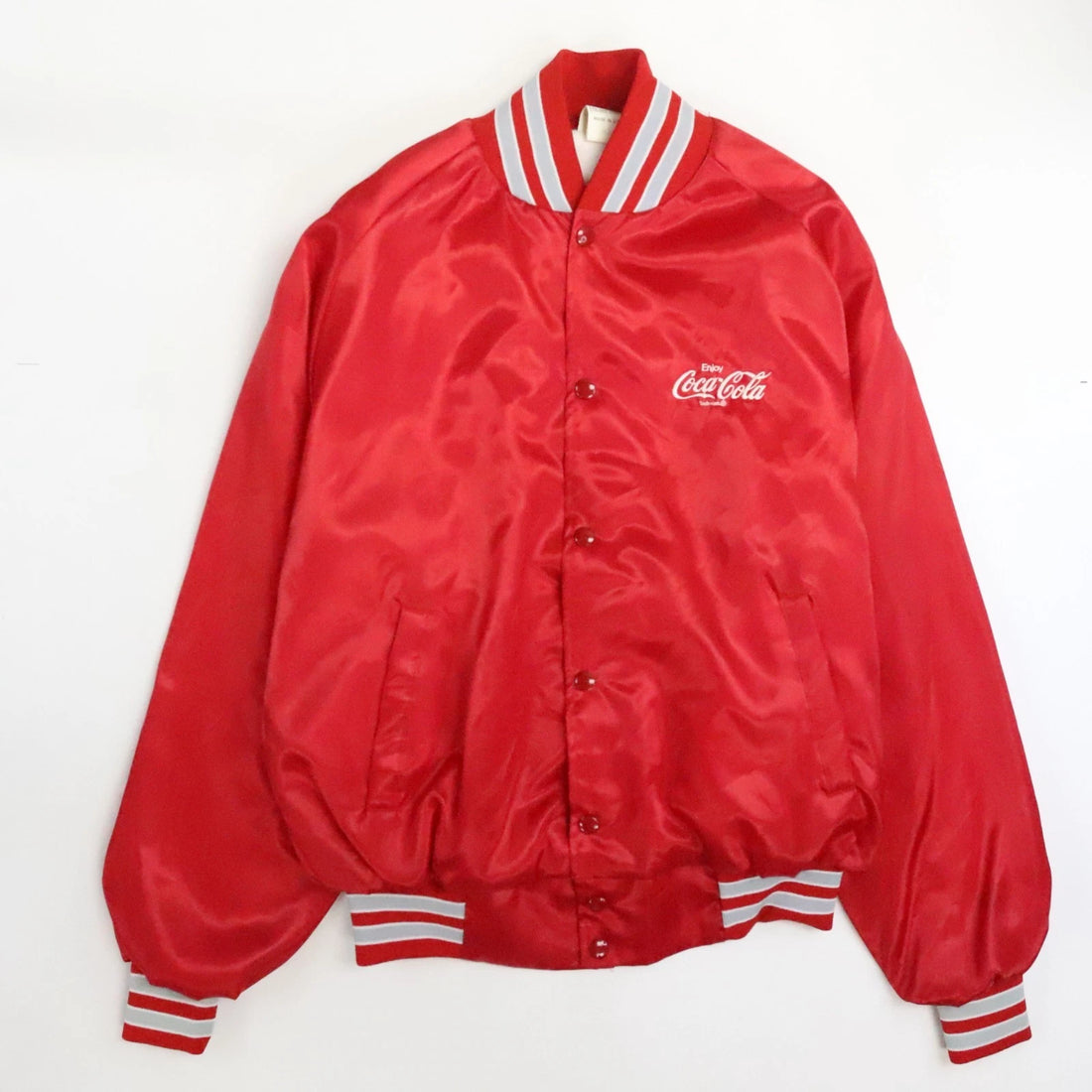 Vintage Coca Cola Satin Bomber Jacket Size Medium Coke