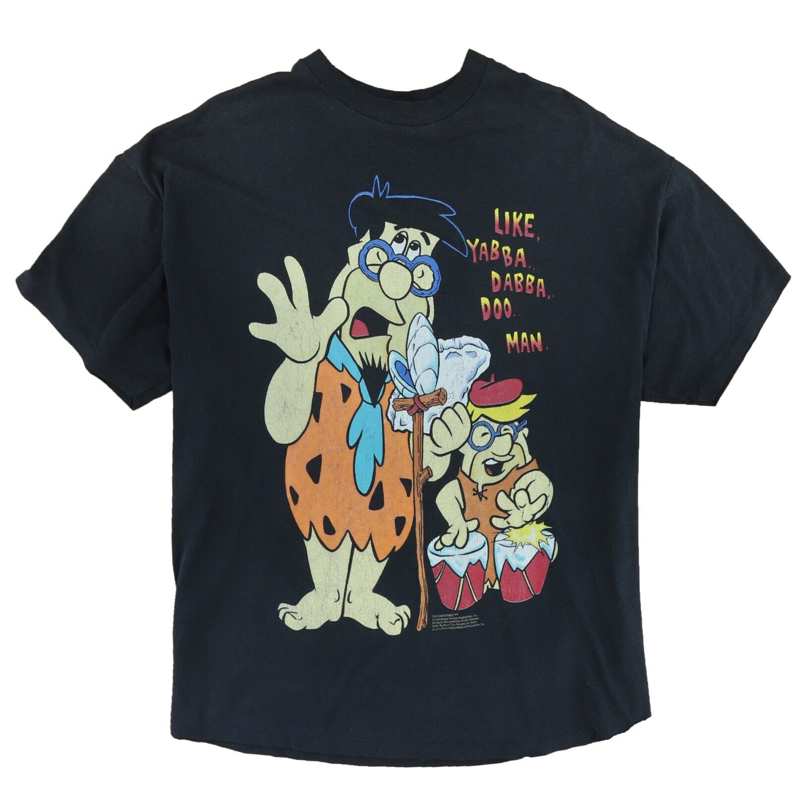 Vintage The Flintstones T-Shirt Size XL Double Sided TV Promo
