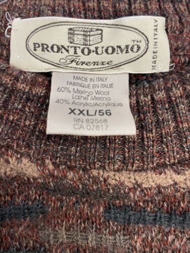 Vintage Pronto Uomo Wool Crewneck Sweater Size 2XL Made In Italy