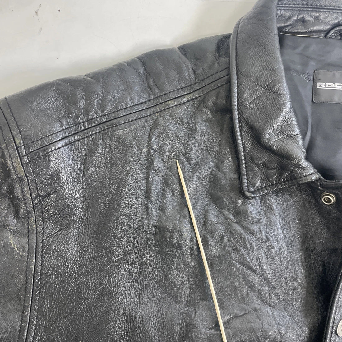 Vintage Rocawear Flag Leather Varsity Bomber Jacket Size 3XL Y2K