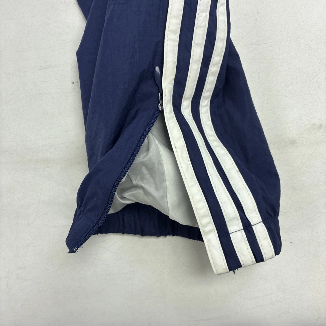 Adidas Nylon Track Pants Size Medium Blue Striped