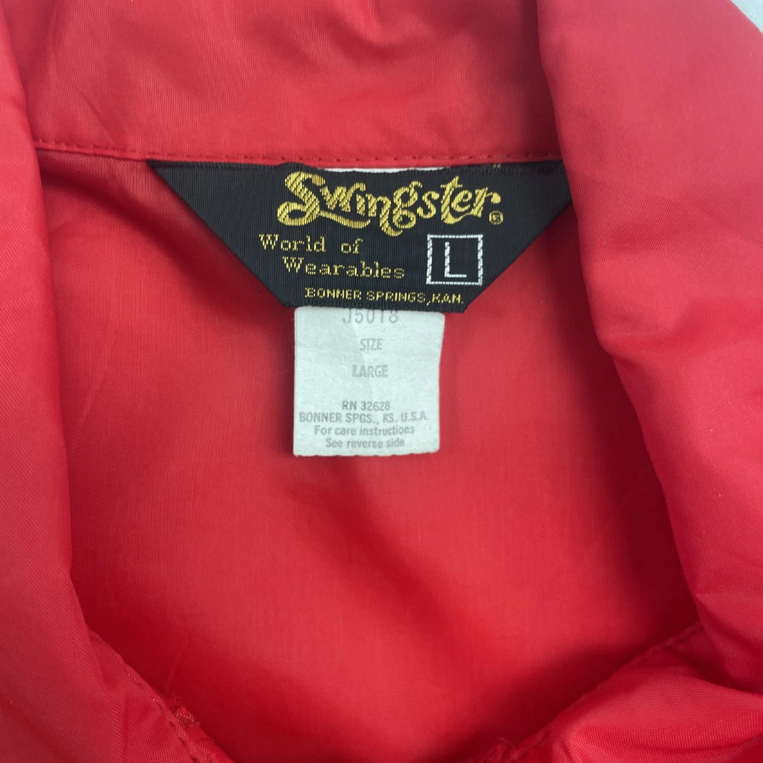 Vintage Budweiser Swingster Windbreaker Light Jacket Size Large Red
