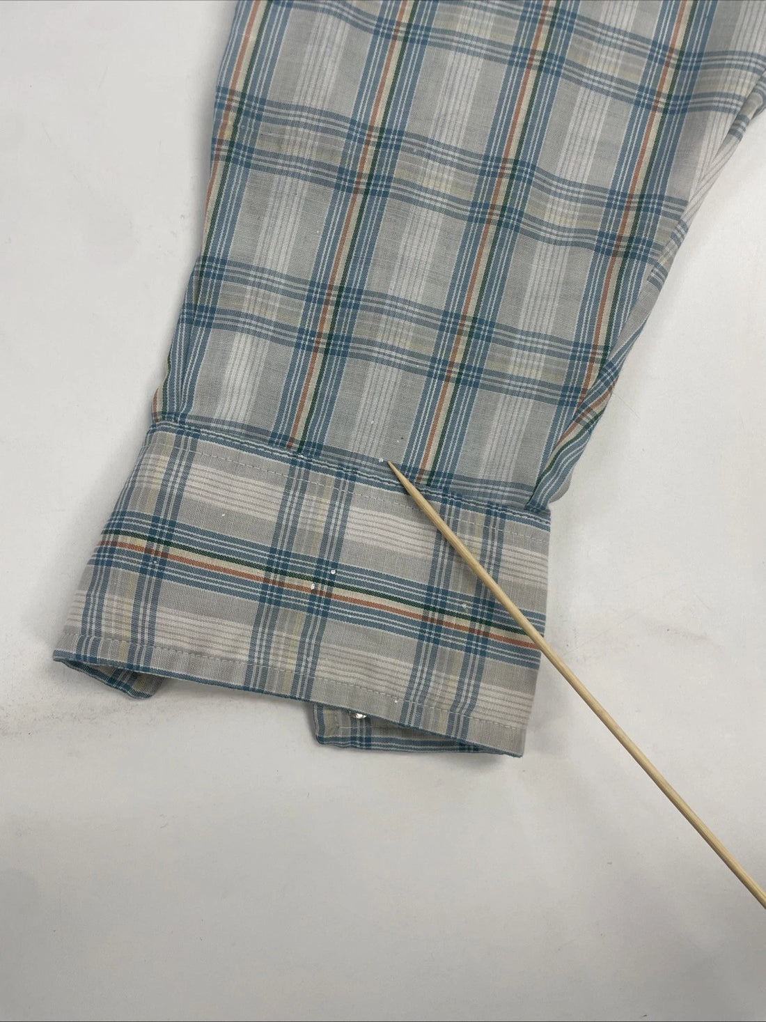 Vintage Lee Western Pearl Snap Shirt Size XL Blue Plaid 70s
