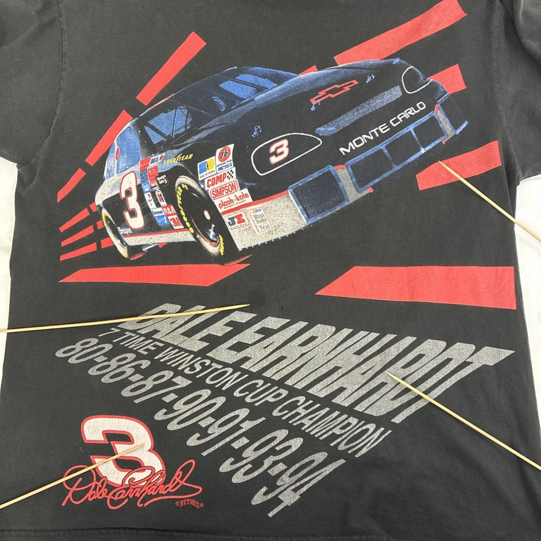 Vintage Dale Earnhardt Nutmeg Racing T-Shirt Size XL All Over Print