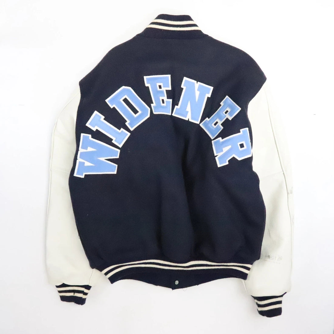 Vintage Widener Rennoc Leather Wool Varsity Jacket Size Large