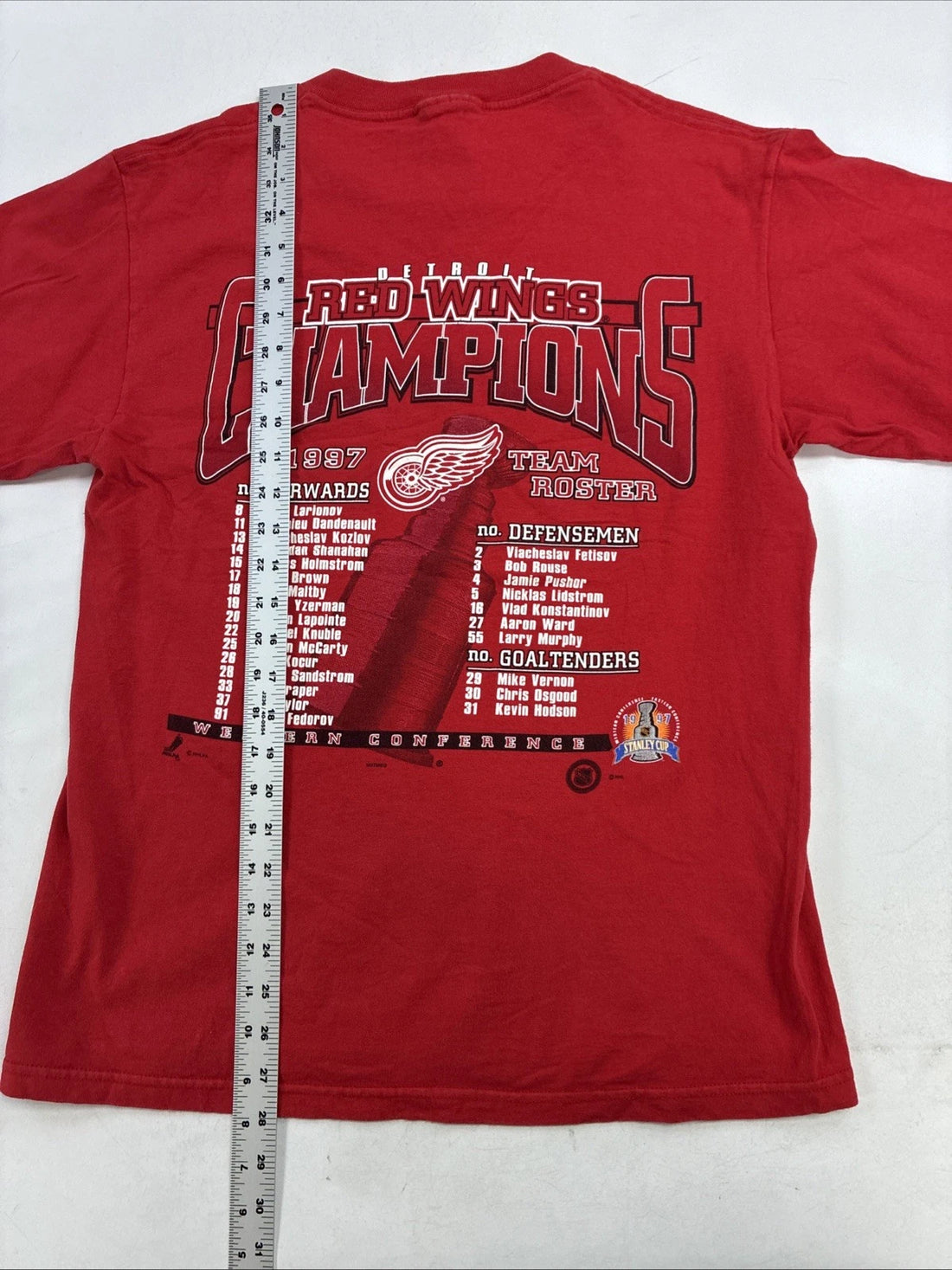 Vintage Detroit Red Wings Stanley Cup Champs T-Shirt Size Medium 1997 90s NHL