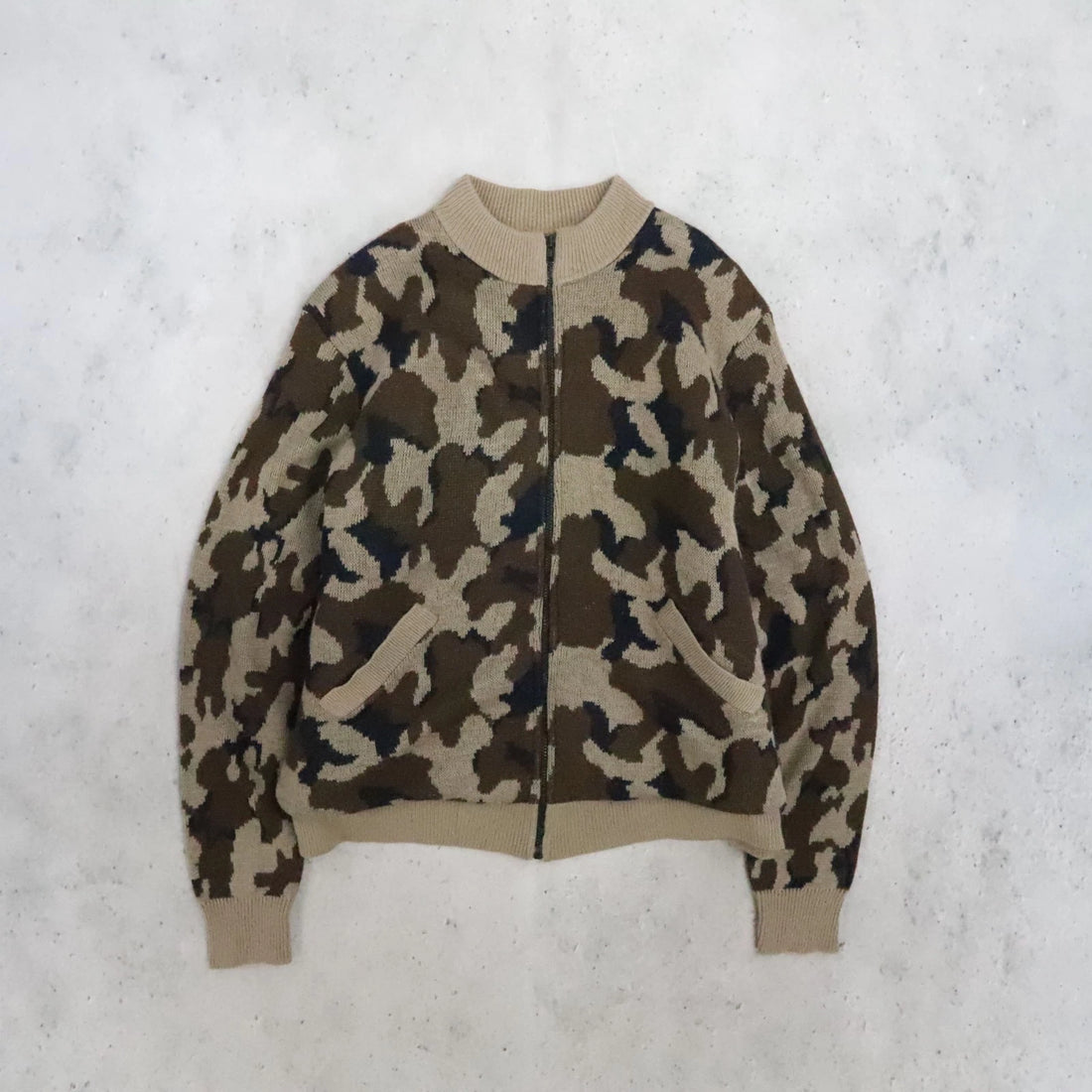 Vintage Wool Camo Bomber Jacket Size XL