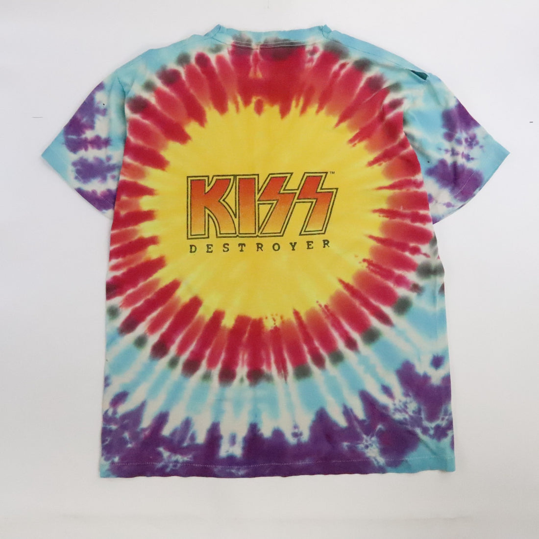 Vintage Kiss Destroyer Tie Dye T-Shirt Size XL Band Tee 1997 90s