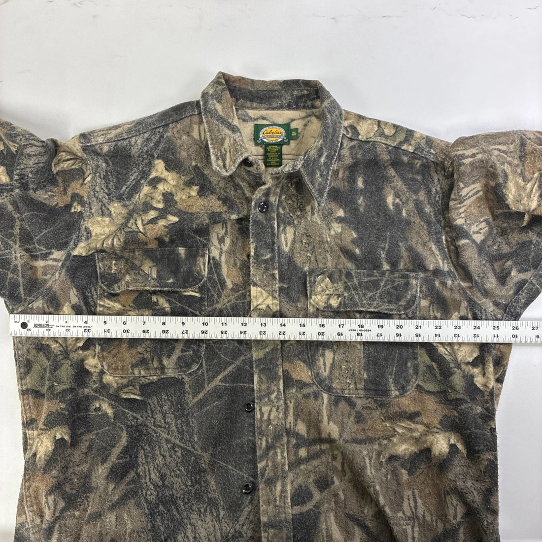 Vintage Cabela's Mossy Oak Camo Button Up Shirt Size XL