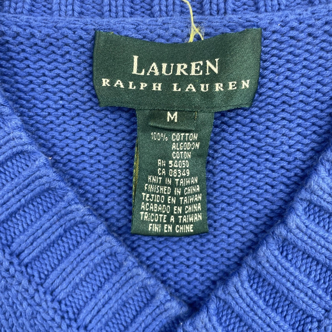 Lauren Ralph Lauren V-Neck Sweater Womens Size Medium Blue