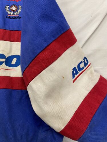 Vintage ACDelco Chase Racing Bomber Jacket Size Large Blue NASCAR