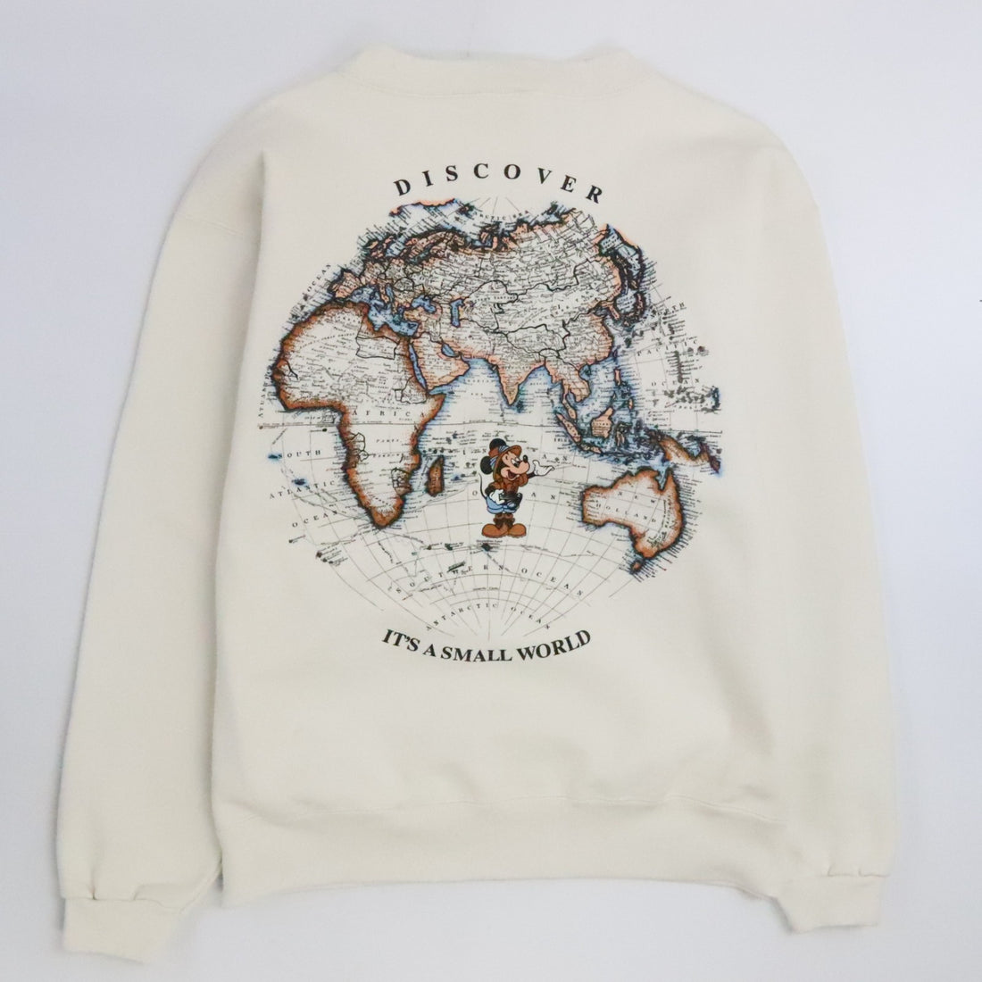 Vintage Mickey Mouse Discover It's A Small World Disney Sweatshirt Large 90s