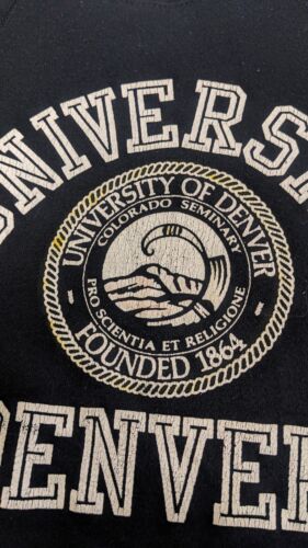 Vintage University Of Denver Crest Crewneck Sweatshirt Size XL 80s 90s