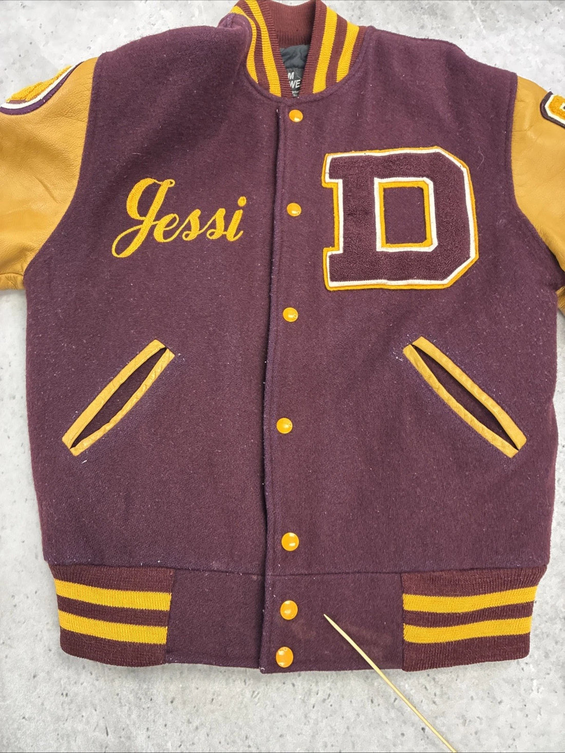 Vintage Dexter Dreadnaughts Soccer Leather Wool Varsity Letterman Jacket Small