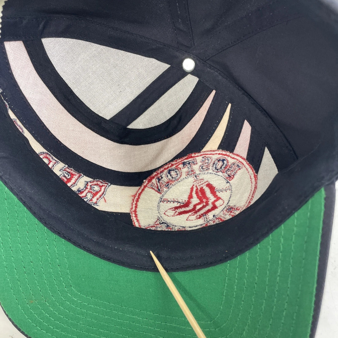 Vintage Boston Red Sox Swirl Vortex Snapback Hat Cap OSFA 90s MLB