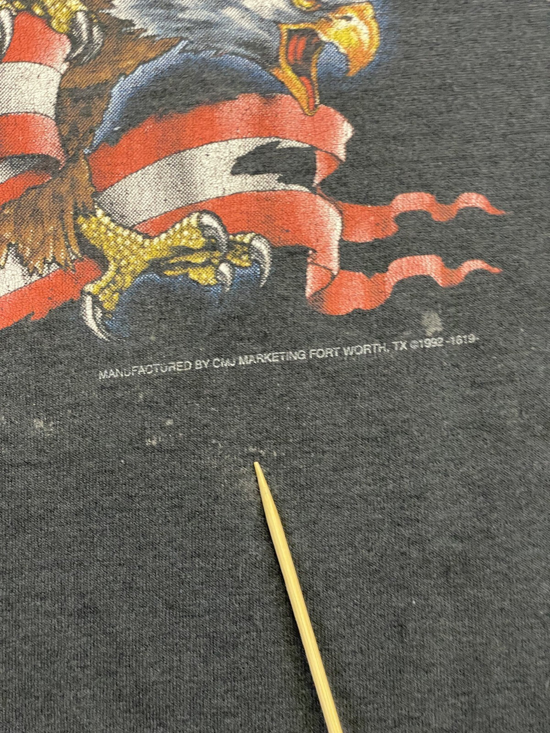 Vintage American Biker Eagle USA Flag T-Shirt Size XL 1992 90s