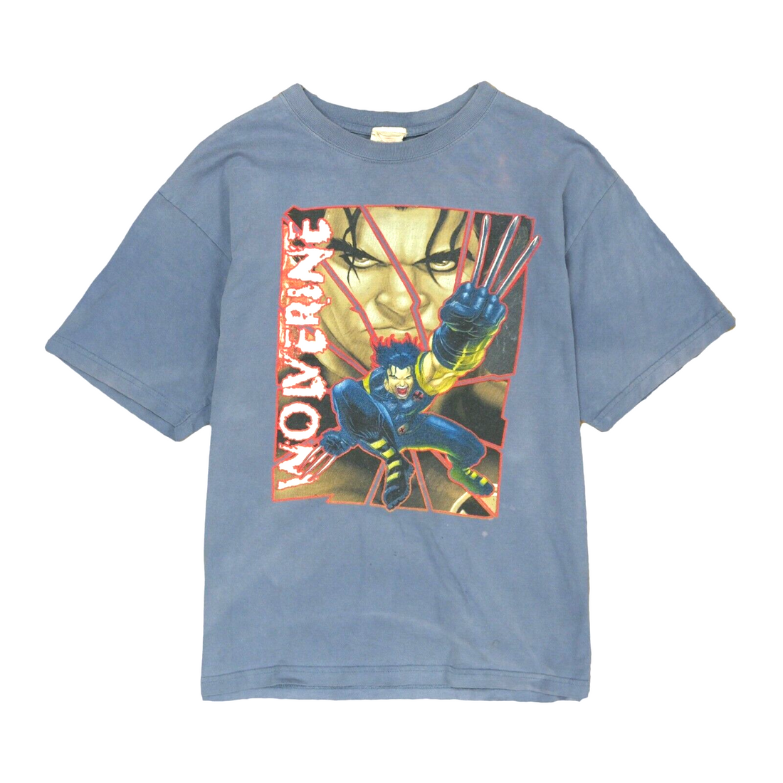 Vintage Wolverine X-Men Novel Teez T-Shirt Size Medium Blue Marvel Comics