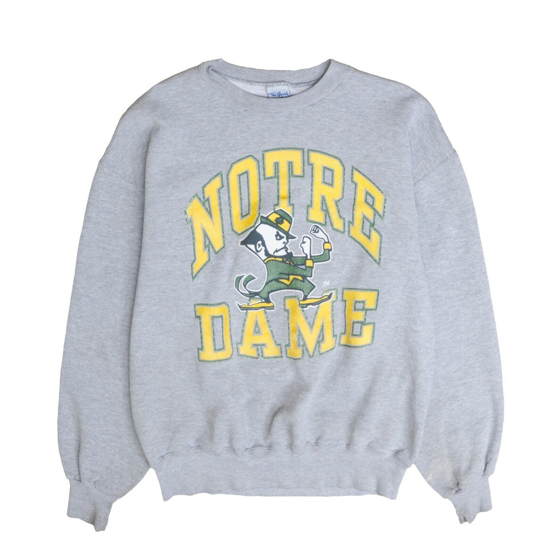 Vintage Notre Dame Fighting Irish Sweatshirt Crewneck Size Large Gray NCAA