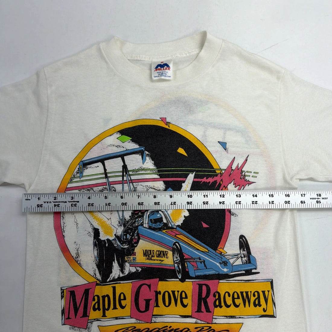 Vintage Maple Grove Raceway Racing T-Shirt Size Medium 80s 90s