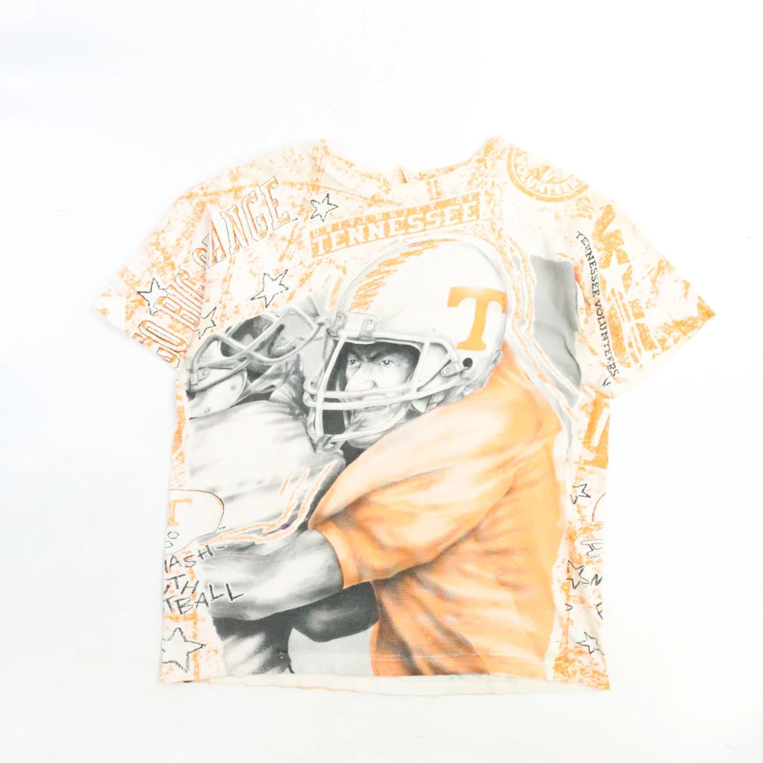 Vintage Tennessee Volunteers Football T-Shirt Size Large All Over Print 90s NCAA