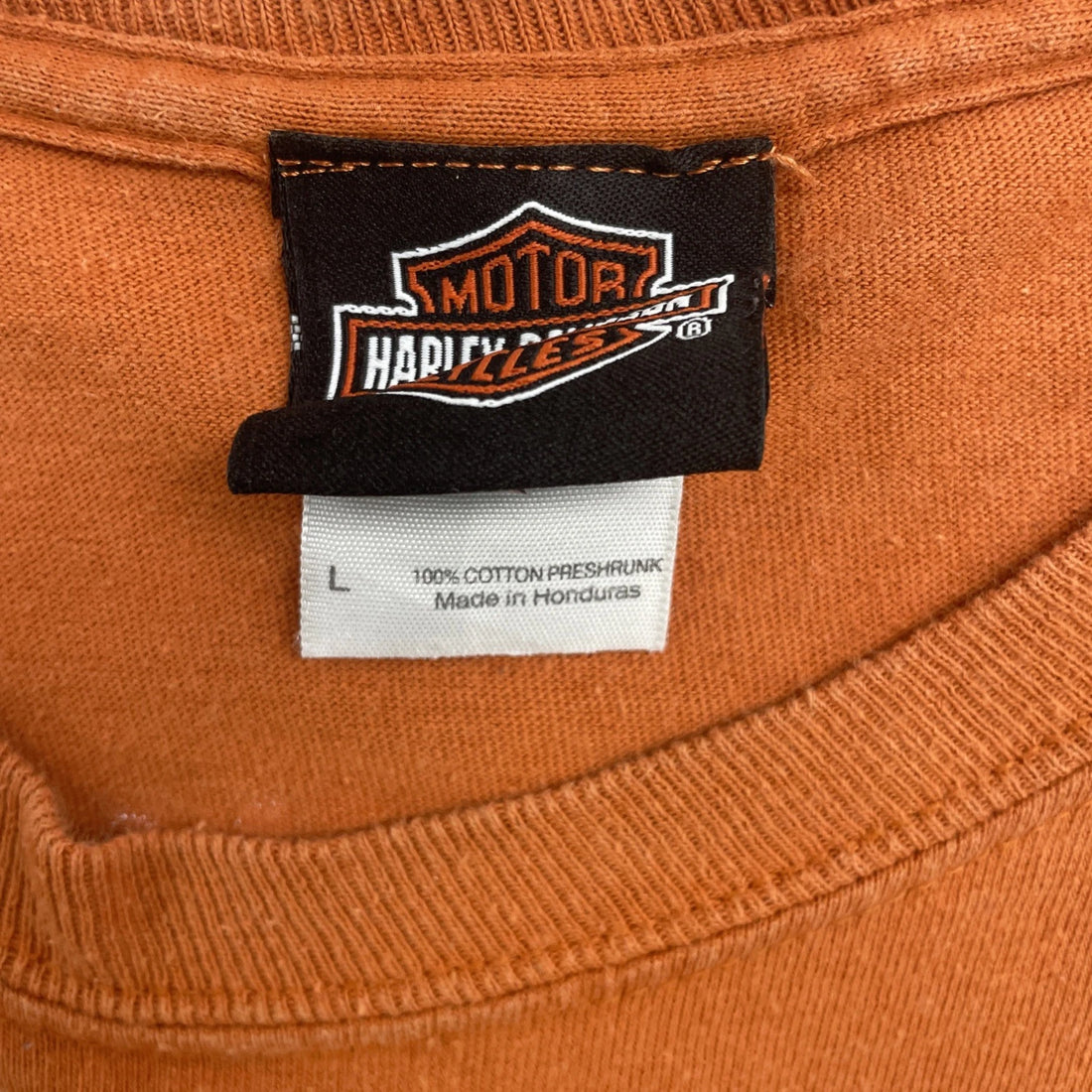 Harley Davidson Alaska Moose Long Sleeve T-Shirt Size Large Orange