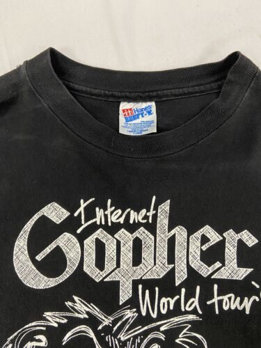 Vintage Internet Gopher Tour T-Shirt Size XL Black 1993 90s